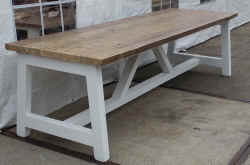 Onwijs Wittetafel van hout Lange Witte tafel Kloostertafels en BD-49